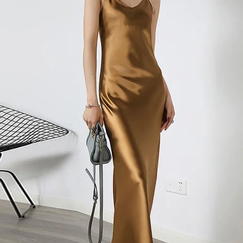 ZANZEA 2023 Stylish Party Dress Womens Summer Sundress Spaghetti Strap Split Maxi Vestidos Female V Neck Robe Oversize Dresses