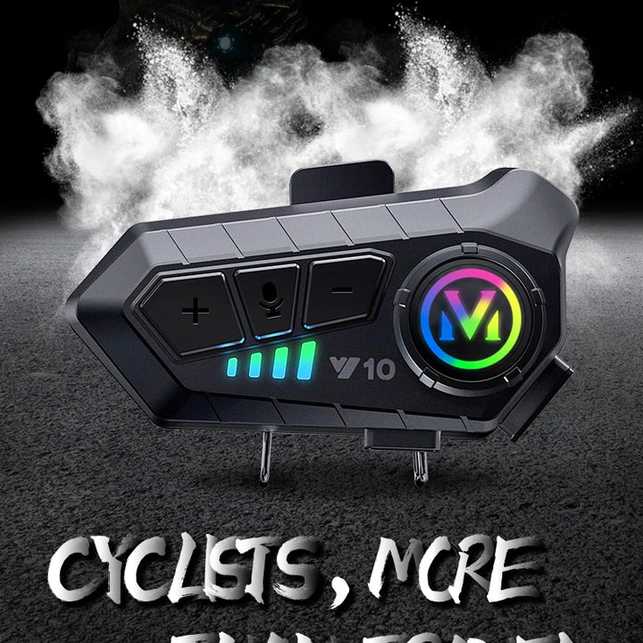 Y10 Motorcycle Helmet Bluetooth Headset 2000Mah Super Long Standby Wireless Hands-free Waterproof Motorbike Earphone
