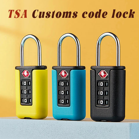 24 NEW TSA Customs Code Lock for Travel Luggage Password Changeable black Lock Contrast Design Padlock 3 Digit Combination Lock