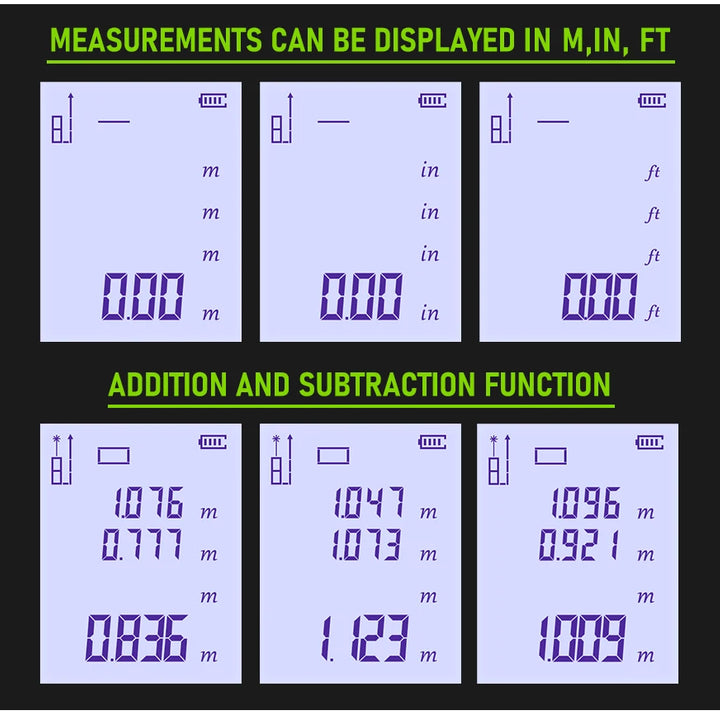 Zokoun shockproof 50/70/100m laser distance meter electronic ruler laser tape Area Volume Pythagorean digital rangefinder