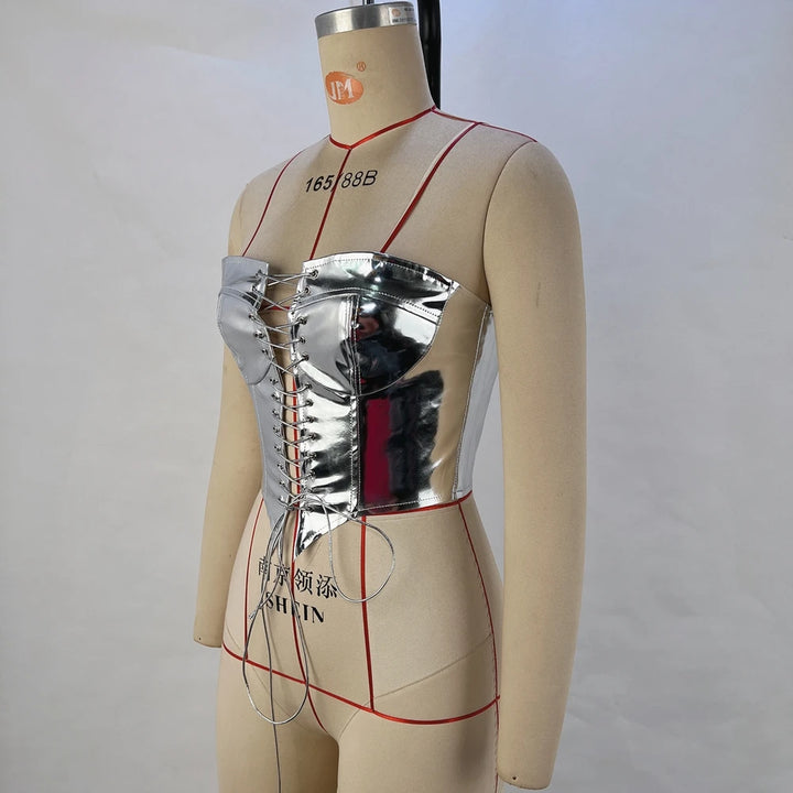 2024 New Fashionable Trendy Sexy Lace Up Hot Girl Top With Waist Waist And Cardigan Looks Thin and Small Tank Top