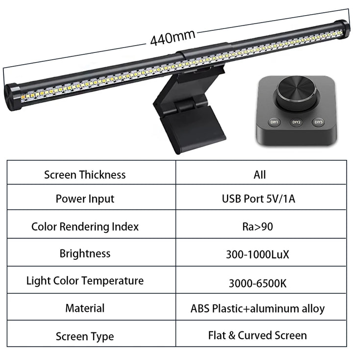 BEIMU Screen Light Desk Lamp Computer Monitor Light Bar Screen Hanging Light Table Lamp Monitor Laptop Light USB Study Read Lamp