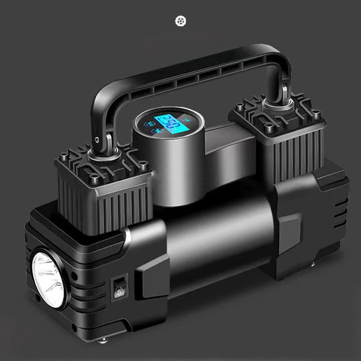 12V 150PSI Mini Air Compressor Dual Cylinder Heavy Duty Tire Inflator with LED Light Car Electric Air Pump Auto Inflatable Pump