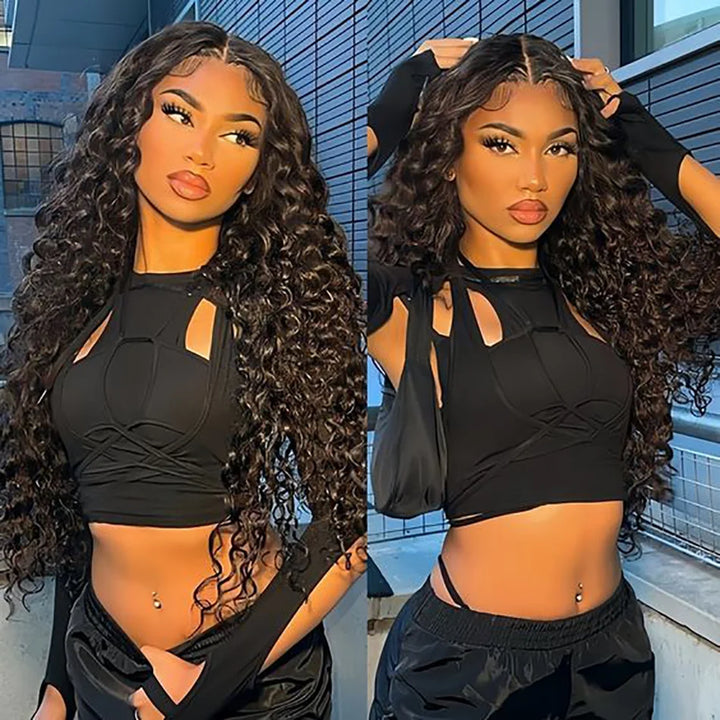 13x6 HD Water Wave Wigs Lace Frontal Human Hair Wig 13x4 Transparent Lace Front Wig 32 40 Inch Brazilian Human Hair Curly Wigs