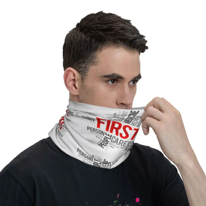 Custom Nursing Pattern Nurse Bandana Neck Gaiter for Ski Cycling Women Men Wrap Scarf Health Care Headband Warmer