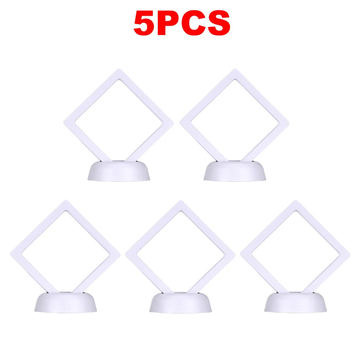 5/10/20/30Pcs Floating Coin Jewelry Display Stand Storage Box For Earring Gems Ring Doll Badge Challenge Medal Holder Organizer