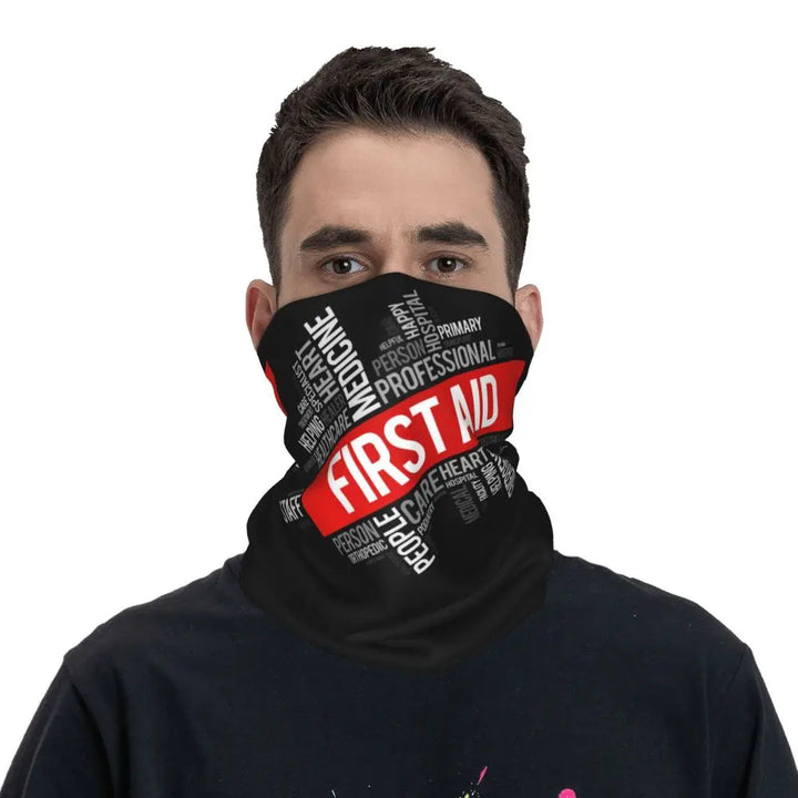 Custom Nursing Pattern Nurse Bandana Neck Gaiter for Ski Cycling Women Men Wrap Scarf Health Care Headband Warmer