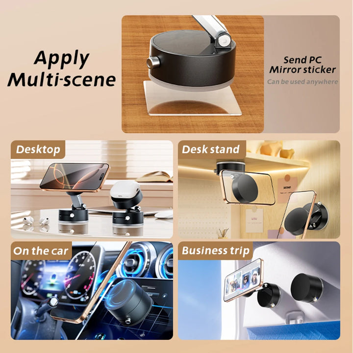 Car Magnetic Vacuum Phone Holder Mini Foldable Bracket Support GPS Car Bracket Double-sideds Magnetic Foldable Holder