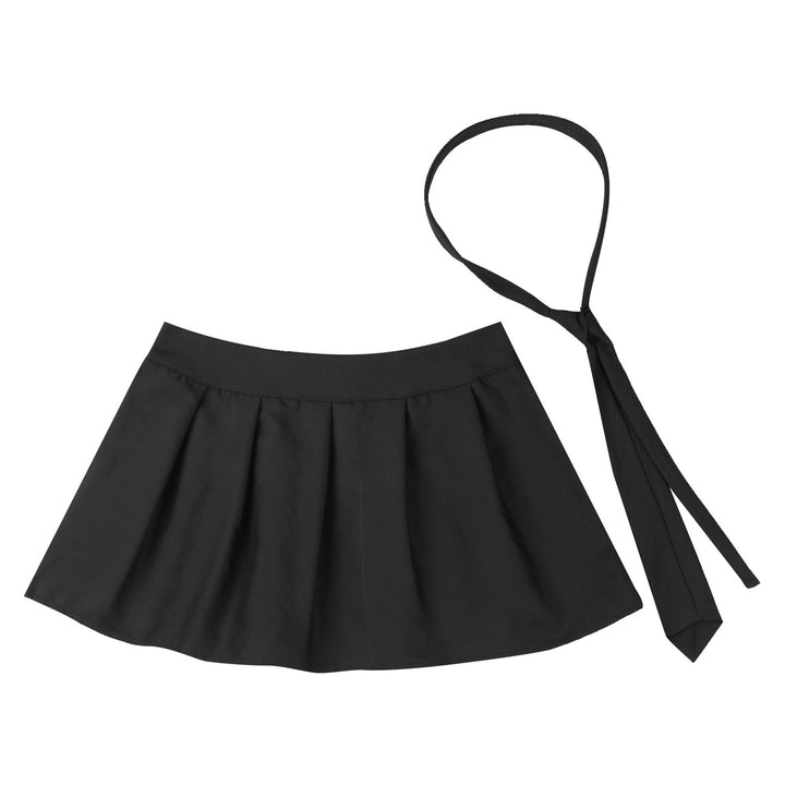 High Waist Plaid Pleated Skirt With Necktie Sexy Club Outfits for Women Summer Party Harajuku E Girl Preppy A-line Mini Skirts
