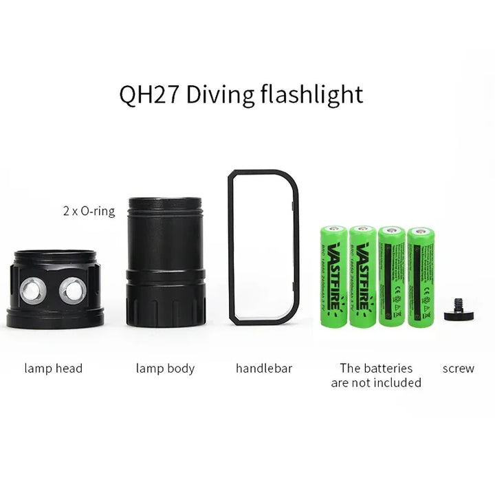 10000Lumens 27 LED Diving Flashlight Professional Underwater Photography Light Highlight Lamp 100M Waterproof Video Camera Torch