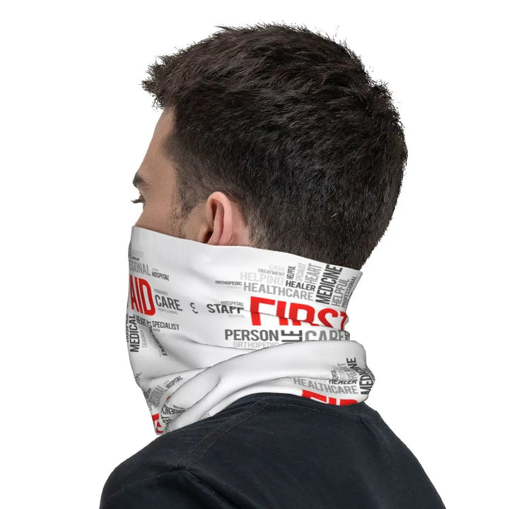 Custom Nursing Pattern Nurse Bandana Neck Gaiter for Ski Cycling Women Men Wrap Scarf Health Care Headband Warmer