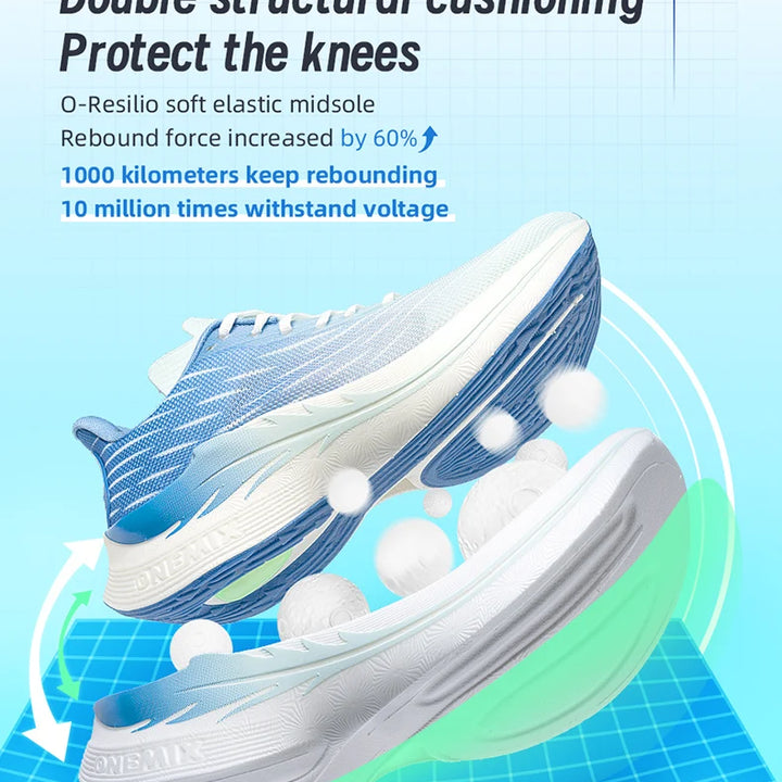 ONEMIX Breathable Mesh Running Shoes Cushioning Slip on Sport Shoes Casual Soft Outdoor Male Walking Sneakers Jogging Shoes