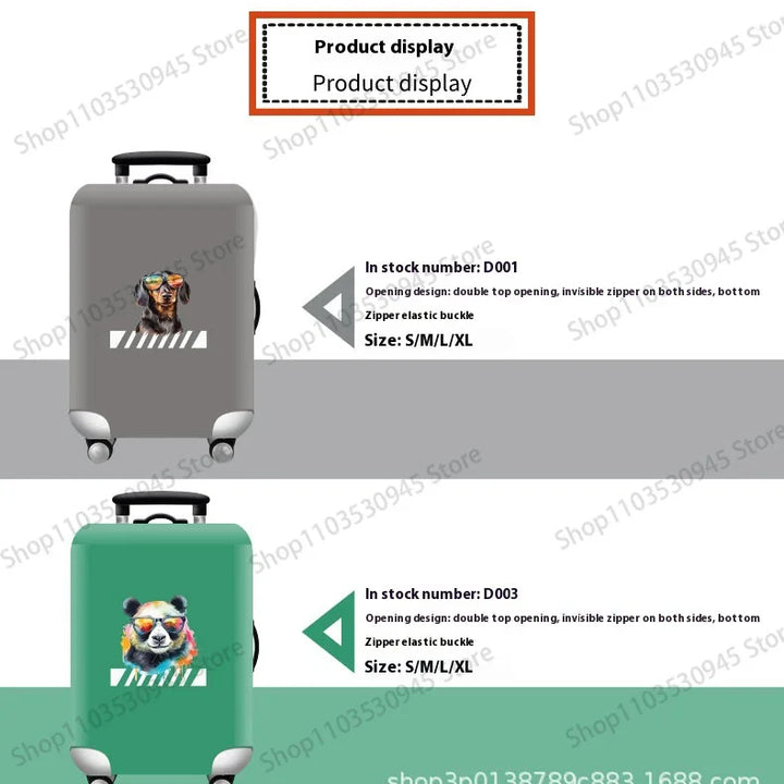 For18-32Inch Luggage Cover Elastic Suitcase Cover Full Body Print Suitcase Protective Case Suitcase Luggage Protector Dust Cover