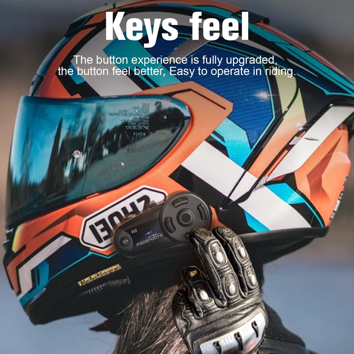 Fodsports V6 S Intercom for Motorcycle Helmet Headset Bluetooth 6 Riders Intercomunicador Moto