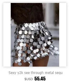 Sexy see through metal sequin summer dress women 2024 backless club birthday party dresses woman mini slip evening dress vestido