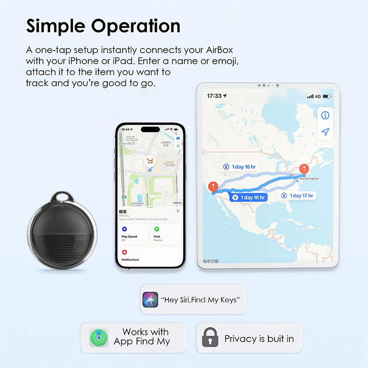 Mini Global GPS Tracker Smart Tag Compatible with iOS Find My App Key Finder Car Pet Anti-lost Alarm Locator iTag for iPhone