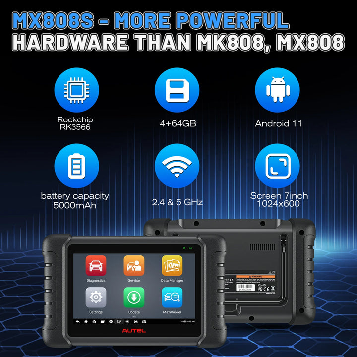2024 Autel MaxiCheck MX808S OBD2 Scanner Bi-directional Control Scan Tool, 28+ Services, All System Diagnostic Same as MK808S