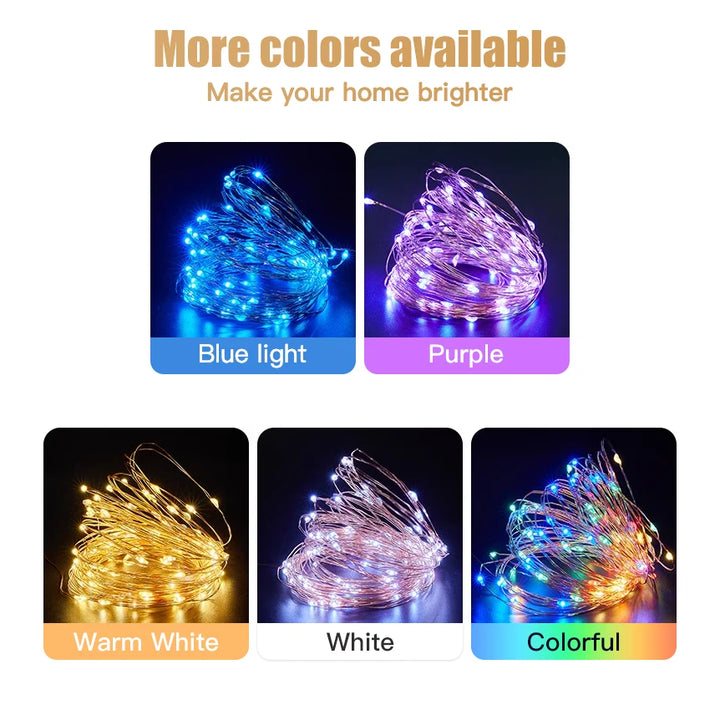 32m/22m/12m/7m IRILUCN Solar LED Light Outdoor Festoon Lamp Garden Light String Waterproof Christmas Garland Yard Decoration