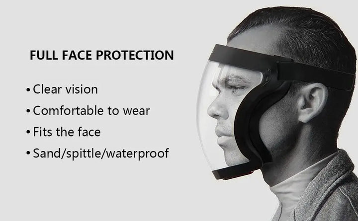 Mask Face Shield Glasses HD TP Super Protective Anti-fog Full Face Shield Head Covering Reusable Kitchen Security Protection New