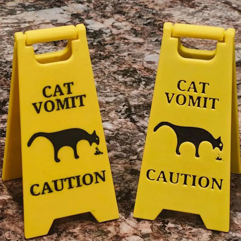 New Funny Cat Vomit Sign Bright Yellow Gift Dog Vomit Sign Yard Signs