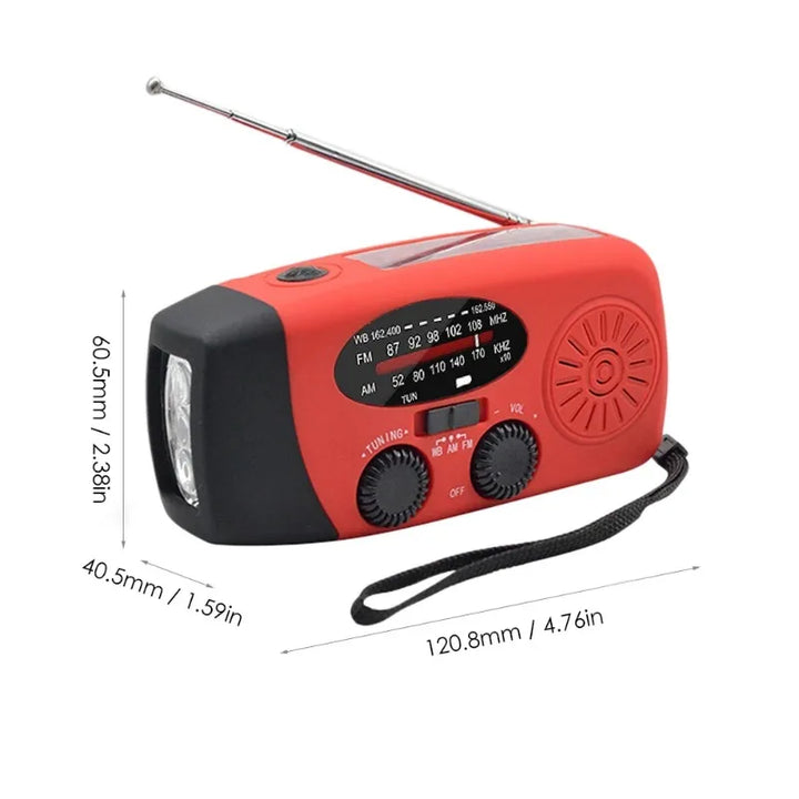 Emergency Hand Crank Radio with LED Flashlight FM AM WB NOAA Weather Radio 600mAh USB Charging Emergency Waterproof Camping