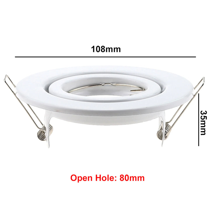 Metal Round GU10 MR16 GU5,3 Recessed Downlight LED Fitting Ceiling Spot Lights Frame Suit Dia108mm Bulbs Lamp Socket Holder