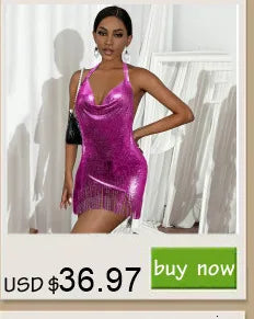 Sexy see through metal sequin summer dress women 2024 backless club birthday party dresses woman mini slip evening dress vestido