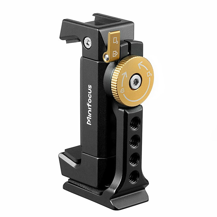 Metal Phone Holder Clamp With Cold Shoe Arca 360°Rotatable Tripod Mount Clip for TikTok Vlog Smartphone Video Photography