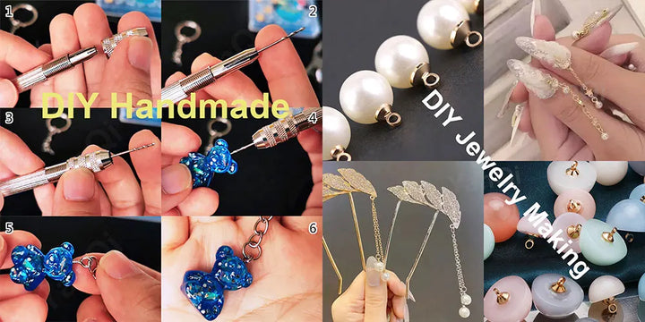 30PCS DIY Stainless Steel Cup Pearl Screw Eye Pins for Jewelry Making Findings End Caps Peg Bails Screw Eyelet Pin Hooks Eyelets