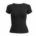 Woman Clothing Short Sleeve T-shirt Slim Fit Tops Female O-Neck Knitted Sheath Tee Shirt Street Wear Sex Sporty 2024 Y2K New2410