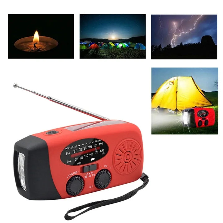 Emergency Hand Crank Radio with LED Flashlight FM AM WB NOAA Weather Radio 600mAh USB Charging Emergency Waterproof Camping