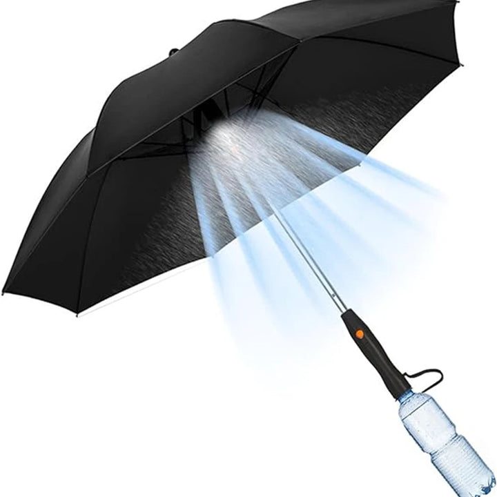 Golf Rain Umbrella Sun UV Protection Water Spray Cooling Fan Beach Umbrella Reinforced Rain Umbrella with Fan and Mister