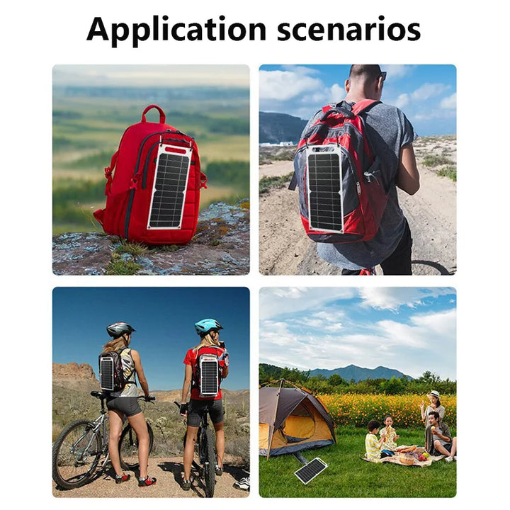 6W Solar Panel with USB Outdoor Waterproof Hiking Camping Portable Battery Mobile Phone Charging Panel 5V Solar Charger