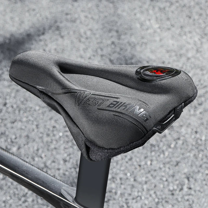 WEST BIKING Comfortable Bicycle Saddle Cover Breathable Rebound Silicone Foam Bike Seat Cover With Rain Cover Bike Accessories