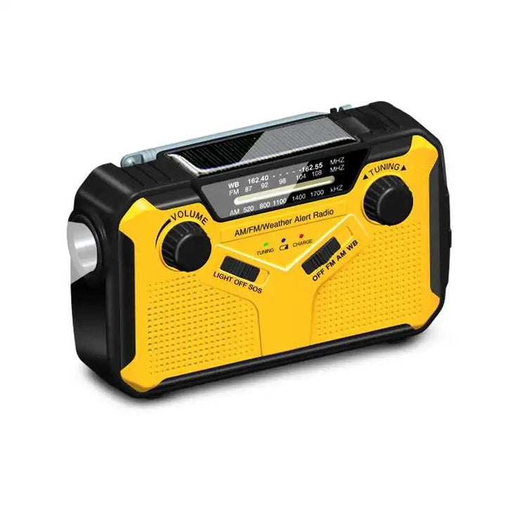 Multifunction Radio Hand Crank Solar USB FM/ AM Radio Emergency Flashlight Power Bank high Quality  4000mAh power bank  Radio