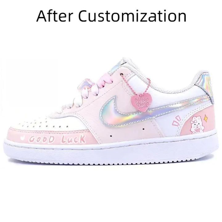 【Customize】Nike Court Vision 1 Skateboarding Shoes Women's Sneakers shoes CW5596-100