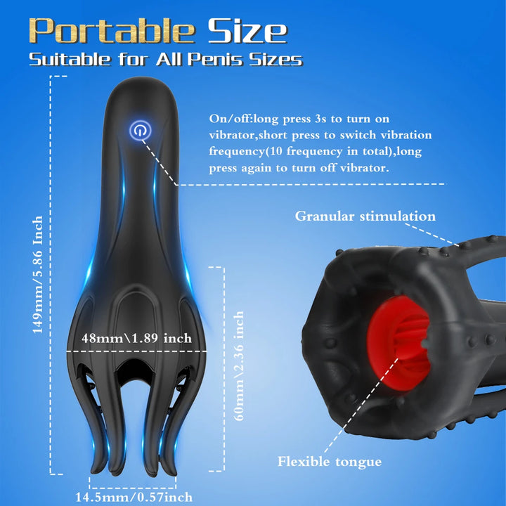 Glans Stimulate Trainer Vibrator Men Penis Delay Exerciser Stimulate Masturbation Massager Vibrating Endurance Trainning Sex Toy