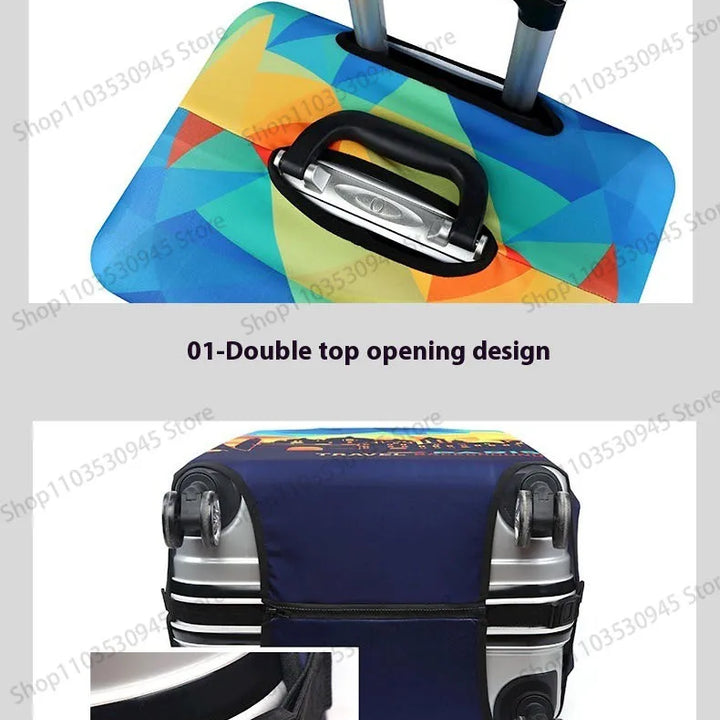 For18-32Inch Luggage Cover Elastic Suitcase Cover Full Body Print Suitcase Protective Case Suitcase Luggage Protector Dust Cover