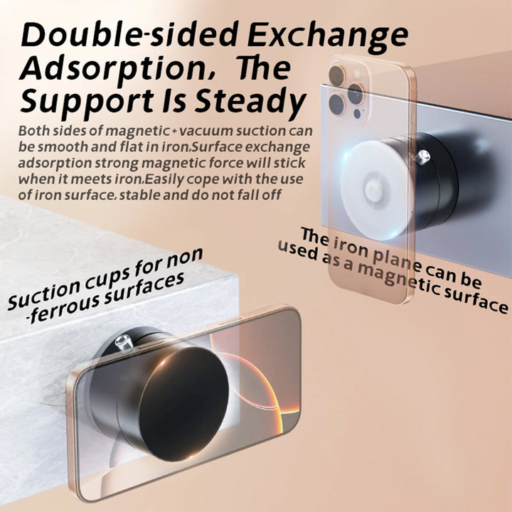 Car Magnetic Vacuum Phone Holder Mini Foldable Bracket Support GPS Car Bracket Double-sideds Magnetic Foldable Holder