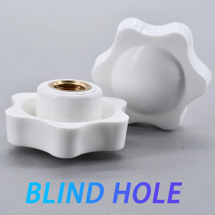 10/5/1Pcs Black White Plum Hand Tighten Torx Thumb Knob Nut Clamping Knob Handle Hand Mechanical Star Nuts M4 M5 M6 M8 M10 M12