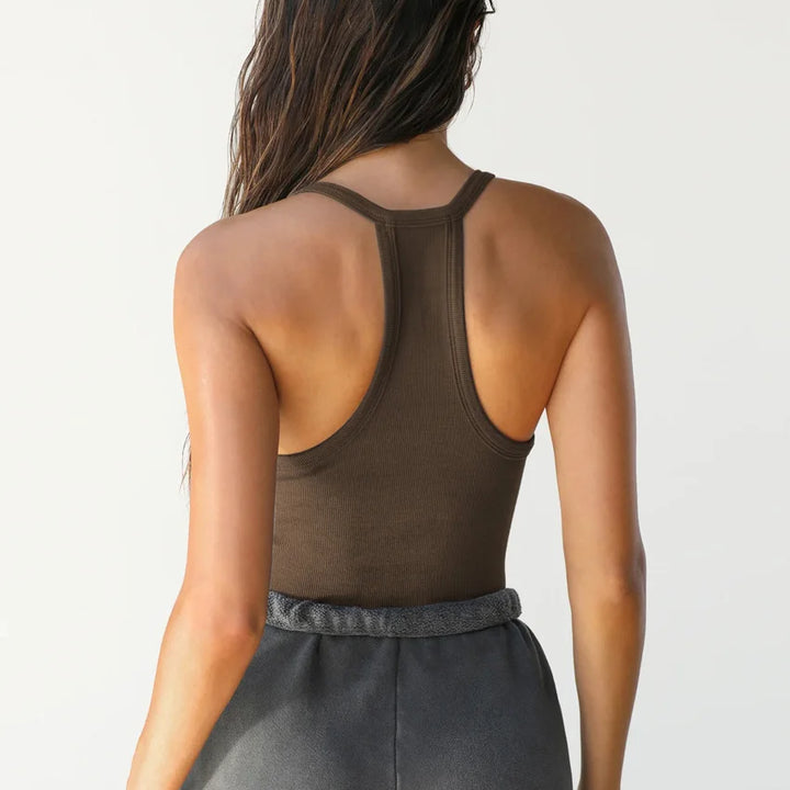 Women Bottoming Shirt Basic Elastic Tank Tops Solid O-neck T-shirt Female Knitted Short Slim Sleeveless Shirt Tank Casual Tops