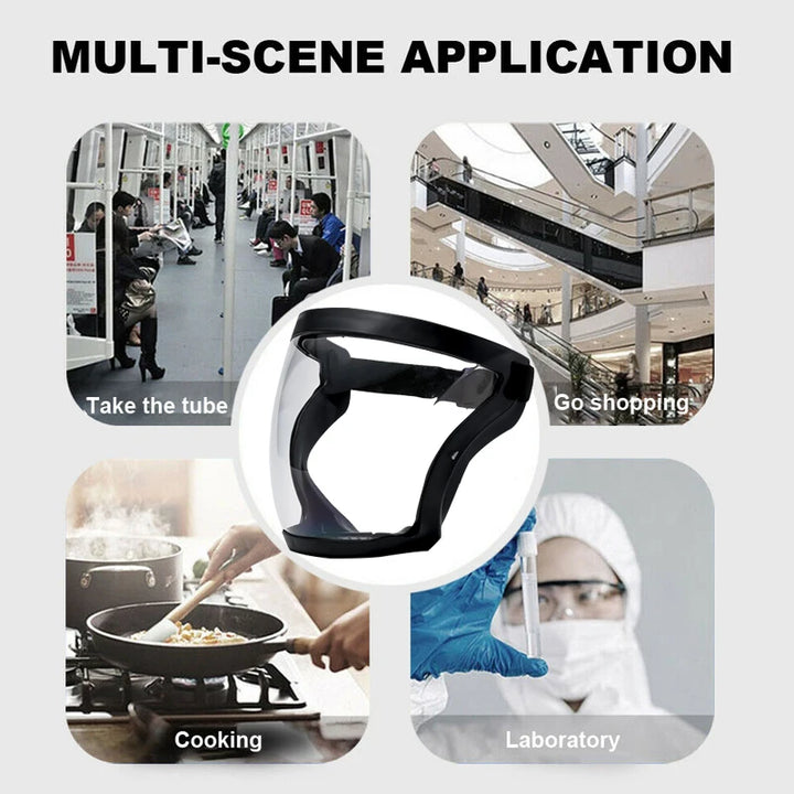 Mask Face Shield Glasses HD TP Super Protective Anti-fog Full Face Shield Head Covering Reusable Kitchen Security Protection New