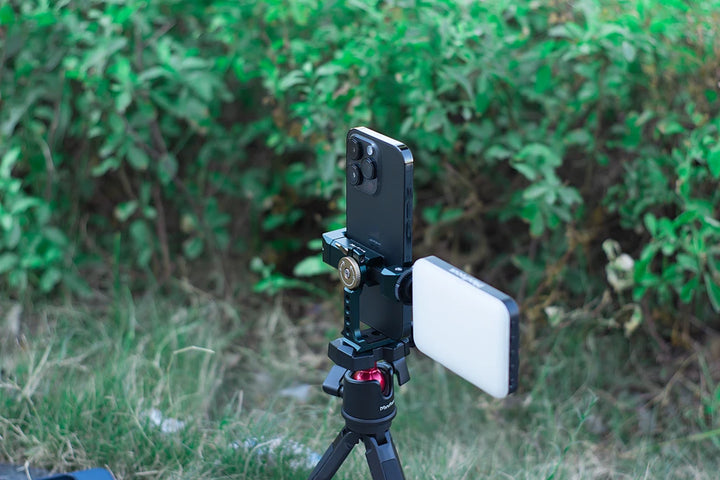 Metal Phone Holder Clamp With Cold Shoe Arca 360°Rotatable Tripod Mount Clip for TikTok Vlog Smartphone Video Photography