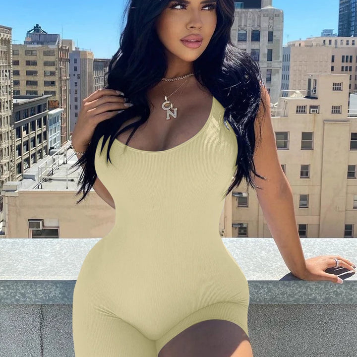 Dulzura Women Sleeveless Bodycon Streetwear Romper Playsuit Short Jumpsuit 2024 Autumn Clothes Wholesale Items For Business