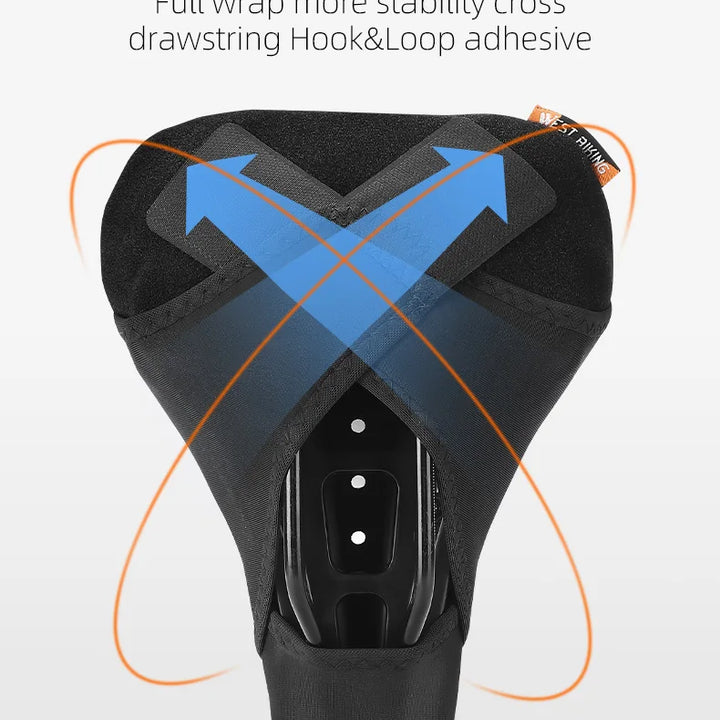 WEST BIKING Comfortable Bicycle Saddle Cover Breathable Rebound Silicone Foam Bike Seat Cover With Rain Cover Bike Accessories