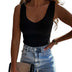 Women Tank Top Ribbed Sleeveless Skinny V Neck Summer Streetwear Knitted Female Basic Casual Camisole T-Shirt Ladies Clothes