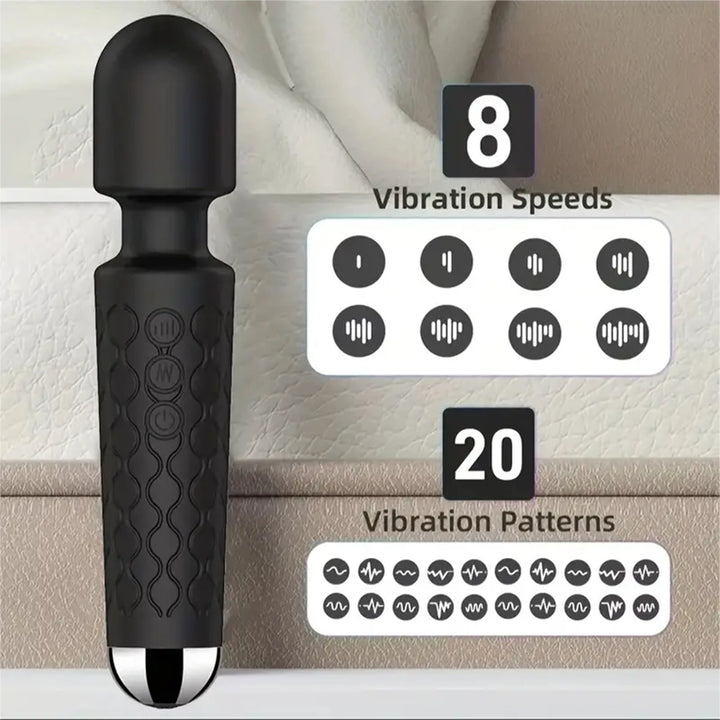 1PC-Portable electric massage stick with 8 adjustable 20 modes, suitable for the back/neck/legs/waist, relieving fatigue Silent