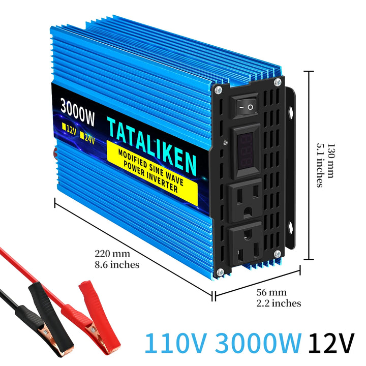 Modified Sine Wave Inverter Converter 2200W 3000W 4000W AC 12V 110V 60HZ With LED Voltage Display