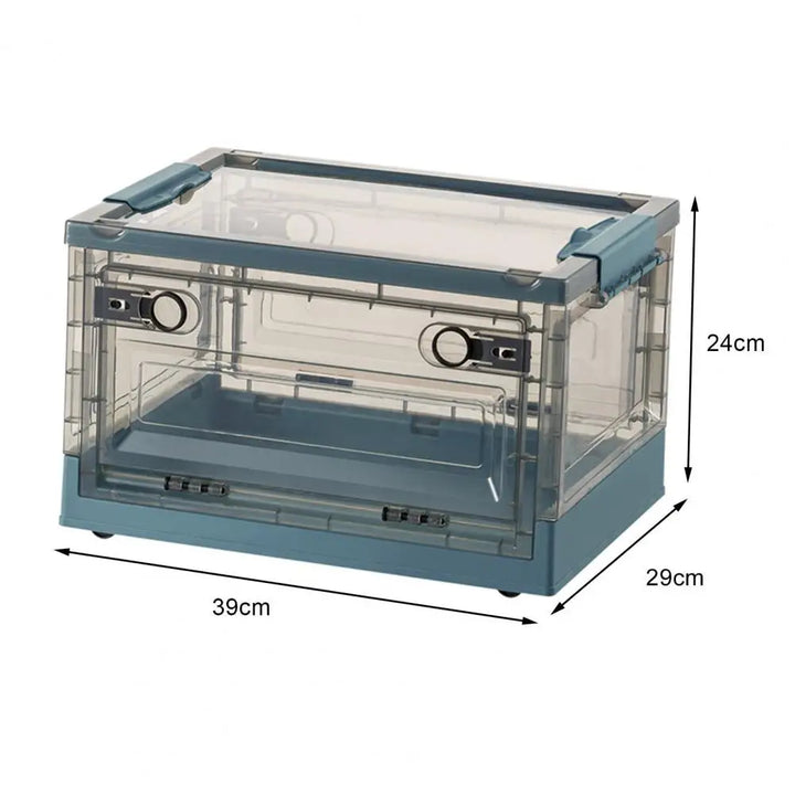 Storage Box Stackable Plastic Storage Box With Lid Space-Saving Foldable Clothes Toy Storage Container For Home