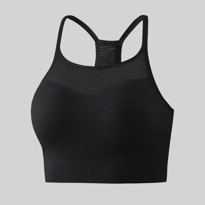 Workout Seamless Breathable Gym Bras Mesh Padded Sports Bra Women Backless Push Up Fitness Hollow Out Top Yoga Bras Crop Top